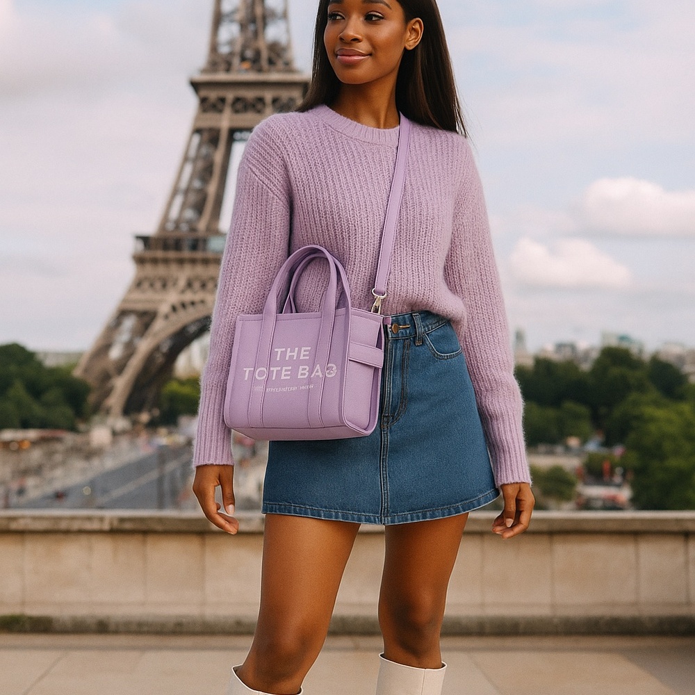 NWT MARC JACOBS SMALL LEATHER TOTE lavender color